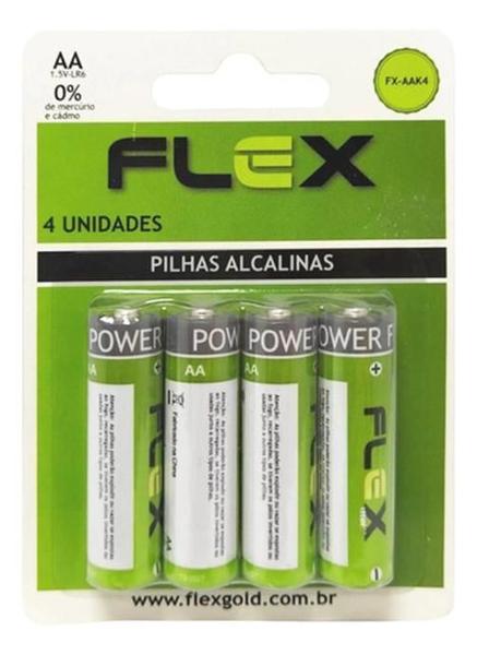 Imagem de Pilha Alcalina Aa Flex Gold Full Power Blister 4 Unidades