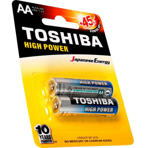 Imagem de Pilha Alcalina AA Toshiba LR6GCP, Blister C/ 2 Unidades, 1.5V