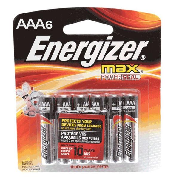 Imagem de Pilha Alcalina AAA 1,5V Max Energizer Cartela com 6 Pilhas