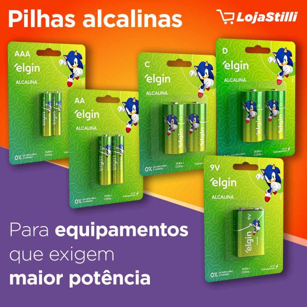 Imagem de Pilha Alcalina AAA Elgin Bateria 3A Palito kit 40 unidades