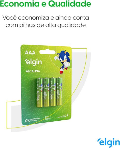 Imagem de Pilha Alcalina AAA Energy Blister Com 4 Pilhas Elgin