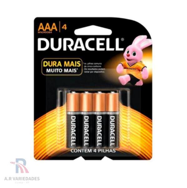 Imagem de Pilha Alcalina Aaa Mn2400B4 1 Cartela Com 4 Pilhas Duracell