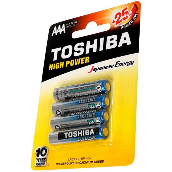 Imagem de Pilha Alcalina Aaa Toshiba Lr03Gcp, Blister 4 Unidades, 1.5V