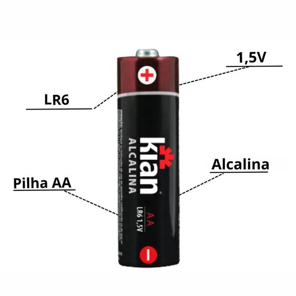 Imagem de Pilha Alcalina Comum AA  Lr6 1,5v 10 Cartelas 40 Unidades