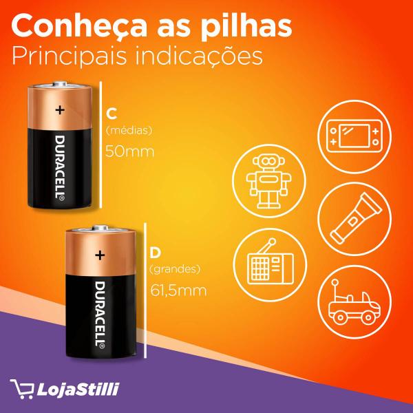 Imagem de Pilha Alcalina D Duracell Bateria Grande LR20 2 unidades