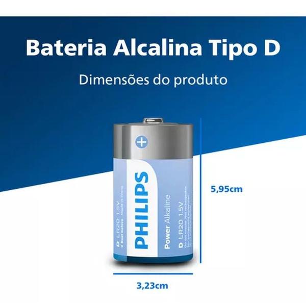 Imagem de Pilha Alcalina D Grande Philips Com 2 Unidades LR14P2B/59 - Philips