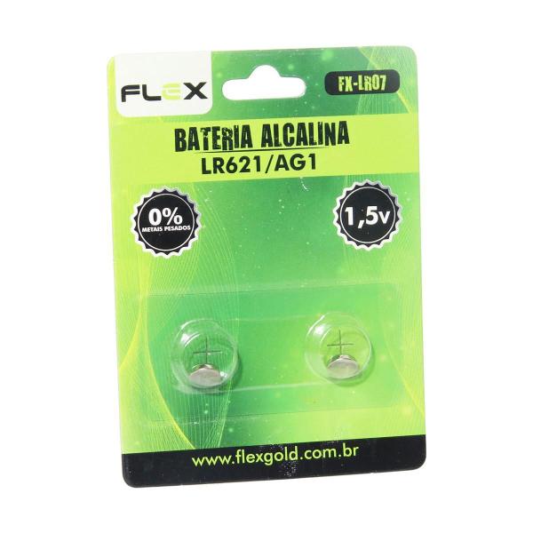 Imagem de Pilha Alcalina Lr621 Ag1 1.5V Blister Com 2 Pçs Flex Fxlr07