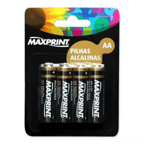 Imagem de Pilha Alcalina Maxprint, AA Pequena 1,5V, Com 4 Unidades - 756343