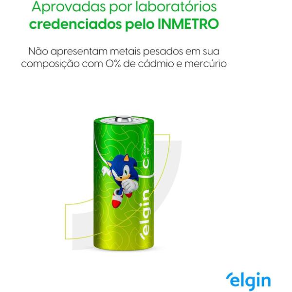 Imagem de Pilha Alcalina Sonic Elgin 1.5V Tipo C com 2 unidades