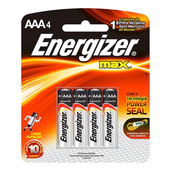 Imagem de Pilha Alkaline AAA Palito com 04 Energizer Max