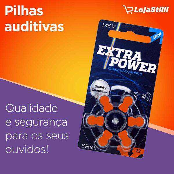 Imagem de Pilha Auditiva 13 Extra Power Bateria Pr48 kit 30 unidades