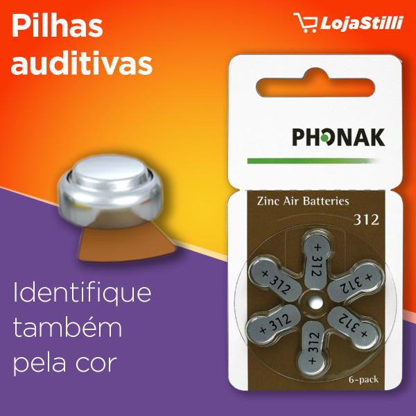 Imagem de Pilha Auditiva 312 Phonak Bateria Pr41 kit 30 unidades