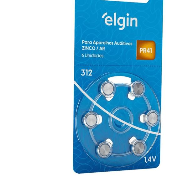 Imagem de Pilha Auditiva ELGIN Tamanho 312 PR41 1,4V com 6 Unidades