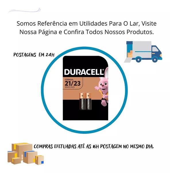 Imagem de Pilha Bateria Alcalina 21/a23 12v Duracell 2 Unidades Controle Remoto Alarme Relógio Portão Pequena