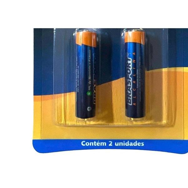 Imagem de Pilha Brasfort Alcalina Aaa Palito Cartela Com 02 Pecas 6300 - Kit C/10 Peca