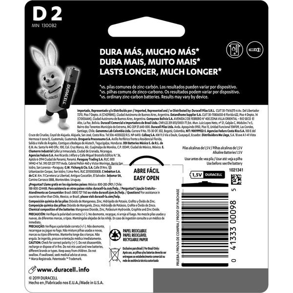 Pilha D Grande Duracell Com 2 Unidades Imagem de Pilha D Grande Duracell Com 2 Unidades