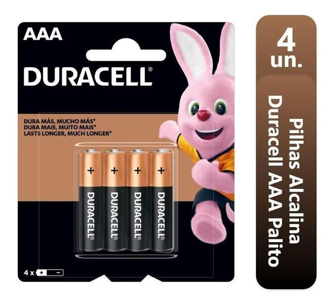 Imagem de Pilha Duracell Alcalina Aaa 4 Unidade Palito Normal 3A 1,5V