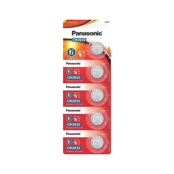 Imagem de Pilha Moeda Panasonic Cartela C/5 Bateria Cr 2032 3V Lithium