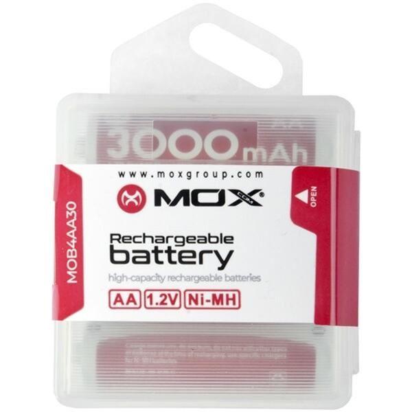 Imagem de Pilha Mox AA Recarregavel 3000MAH MOB4AA30 (4 Unidades)