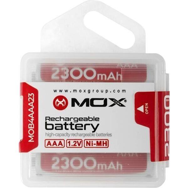 Imagem de Pilha Mox AAA Recarregavel 2300MAH MOB4AAA23 (4 Unidades)