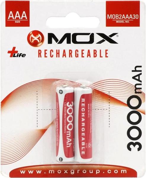 Imagem de Pilha Mox AAA Recarregavel 3000MAH MOB2AAA30 (2 Unidades)