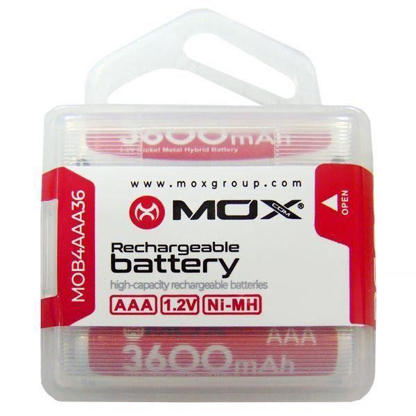 Imagem de Pilha Mox AAA Recarregavel 3600MAH com 4 Unidades