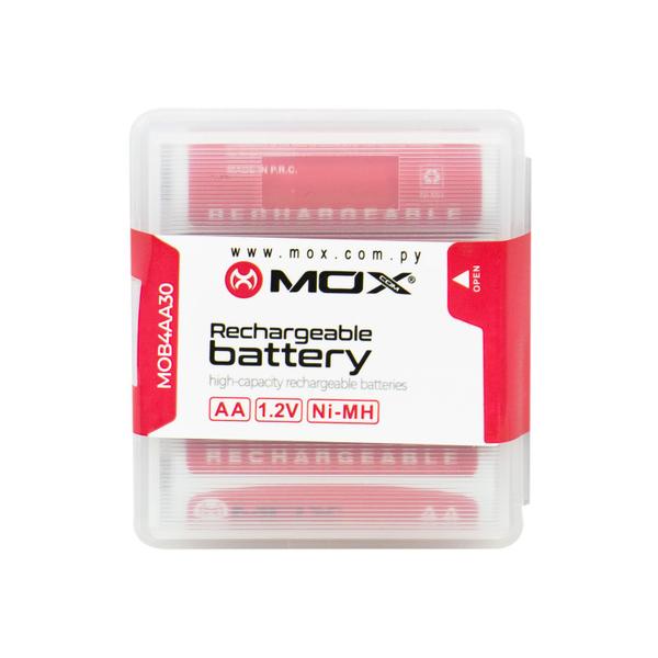 Imagem de Pilha Mox MOB4AA30 - AA - 3000MAH - 4 Unidades - Recarregavel