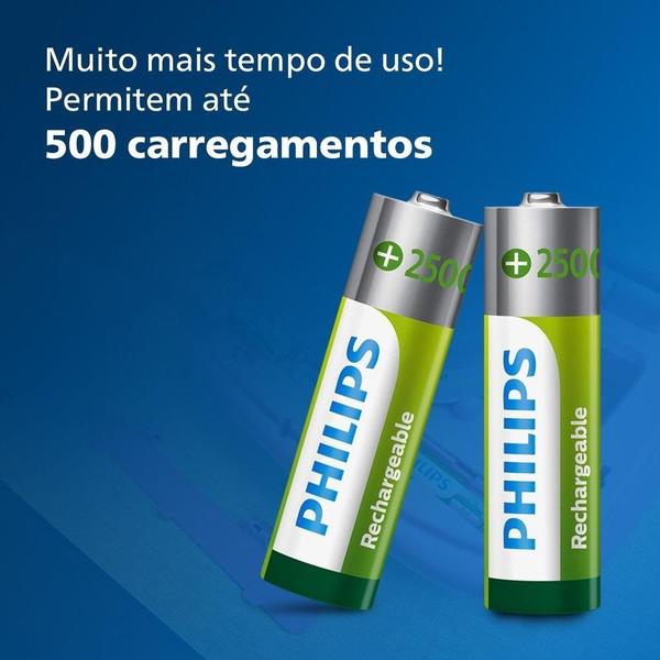 Imagem de Pilha Philips AA Recarregável R6B4RTU25/59 1.2V - Embalagem com 4 Unidades