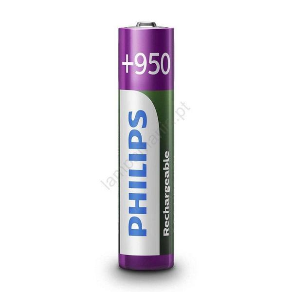 Imagem de Pilha Philips Recarregável AAA Palito Com 4 Unidades 950mah