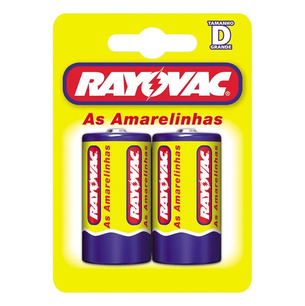 Imagem de Pilha Rayovac as Amarelinhas 10298 D Grande Blister com 2 1,5V