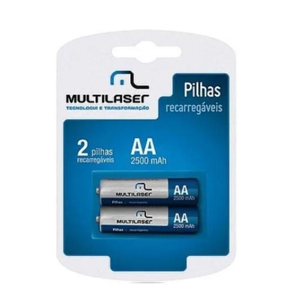 Imagem de Pilha Recarregável Aa 2500mah 1.2v Multilaser Cb053 Par