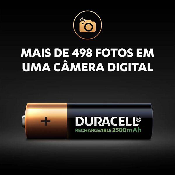 Imagem de Pilha Recarregavel AA 2500MAH Blister com 2 Duracell DX1500 NIMH 1,2V