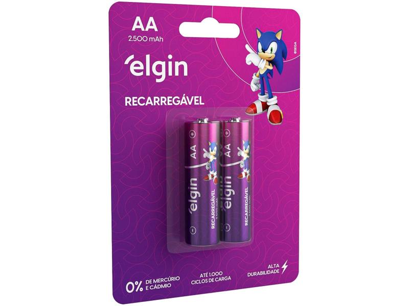 Imagem de Pilha Recarregável AA ELE000000082172 Elgin - 1,2V 2500mAh - 2 Unidades