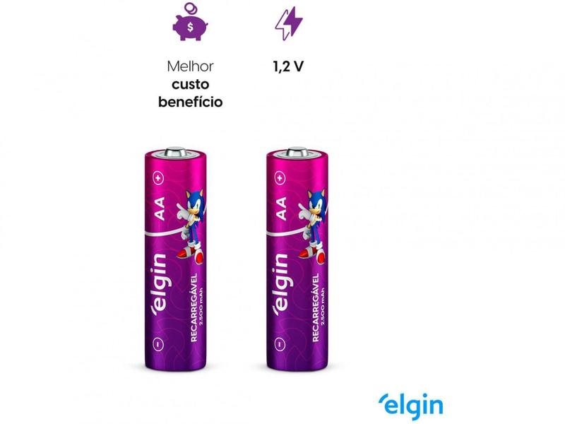 Imagem de Pilha Recarregável AA Elgin 1,2V 2500mAh - 2 Unidades