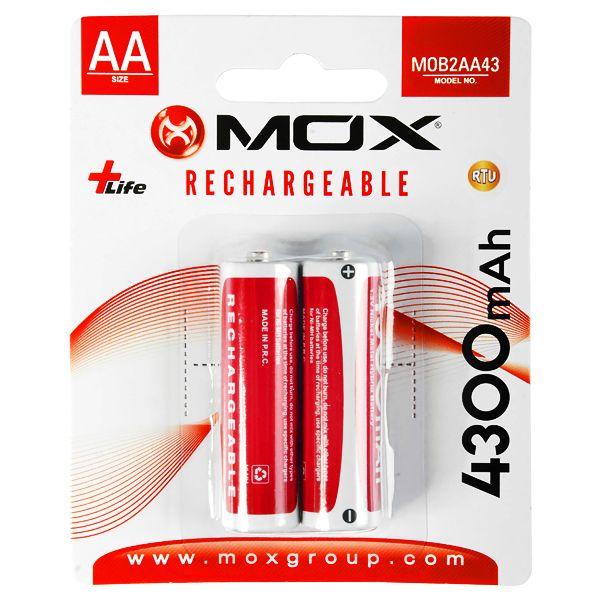 Imagem de Pilha Recarregavel AA Mox MOB2AA43 de 4.300 Mah 1.2V - 2 Unidades