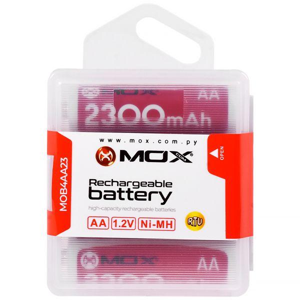 Imagem de Pilha Recarregavel AA Mox MOB4AA23 de 2.300 Mah 1.2V - 4 Unidades