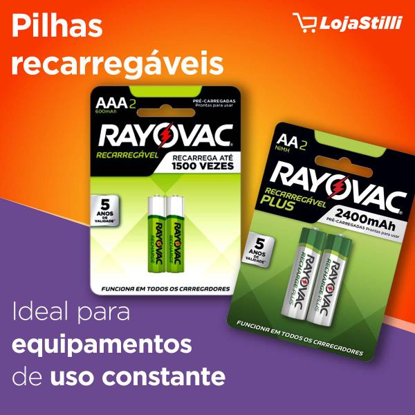 Imagem de Pilha Recarregavel AA Rayovac Bateria 2A 1350mah Pequena kit 4 unidades