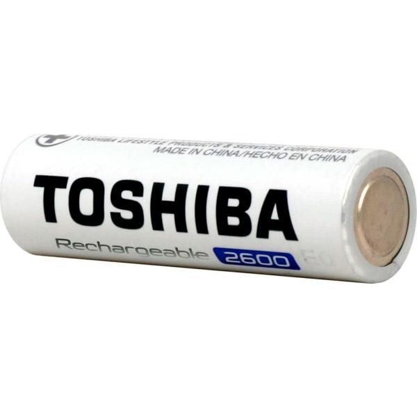 Imagem de Pilha Recarregável AA Toshiba, 2600 mAh, Blister C/ 4 Unidades - TNH-6GAE BP-4C