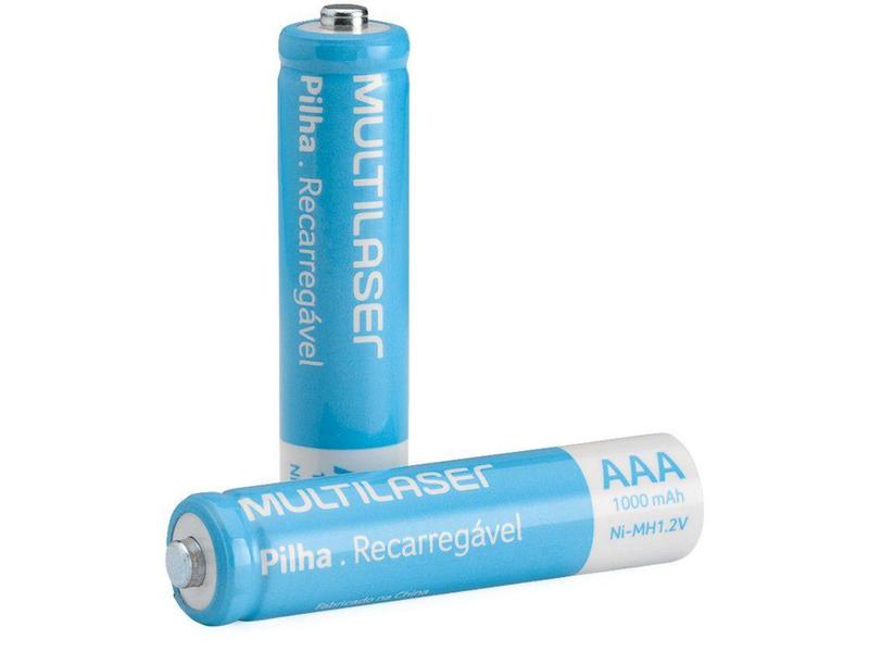 Imagem de Pilha Recarregável AAA CB050 Multilaser 1000mAh - 4 Unidades