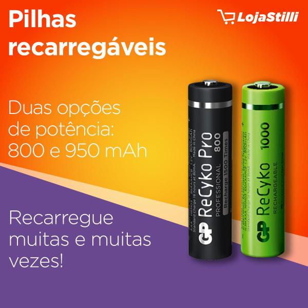 Imagem de Pilha Recarregavel AAA GP Recyko PRO Bateria 2A 800mAh Palito 4 unidades