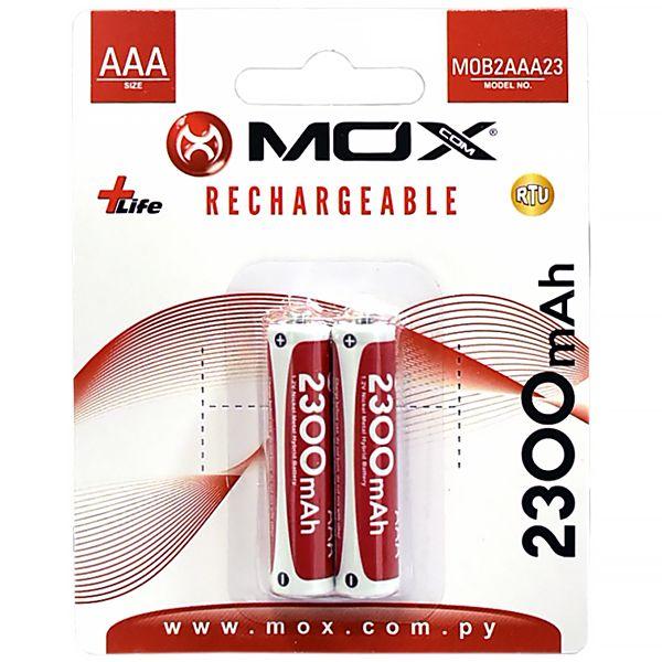 Imagem de Pilha Recarregavel AAA Mox MOB2AAA23 de 2.300 Mah 1.2V - 2 Unidades