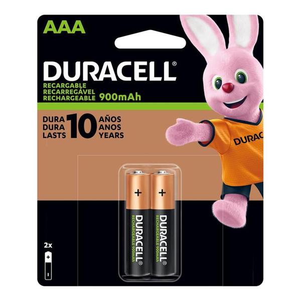 Imagem de Pilha recarregavel duracell aaa 1,2v 900mah cartela c/2 em blister