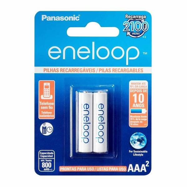 Imagem de Pilha Recarregável Eneloop Std Aaa2 Panasonic 02 Unidades