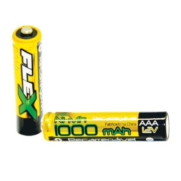 Imagem de Pilha Recarregavel FLEX AAA com 2 Pilhas 1000 MAH FX-AAA10LB2