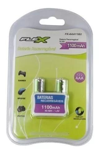 Imagem de Pilha Recarregavel Flex Fx-Aaa11B2 Aaa 1100 Mah Com 2Un Sem Carga