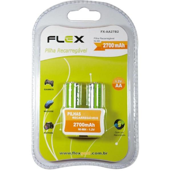 Imagem de Pilha Recarregável FLEX GOLD Pequena AA 2700MAH 1.2V Blister com 2 Unidades