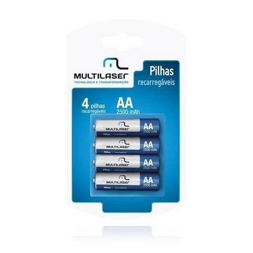 Imagem de Pilha Recarregável Multilaser Cb052 Aa 2500mah 4 Unidades