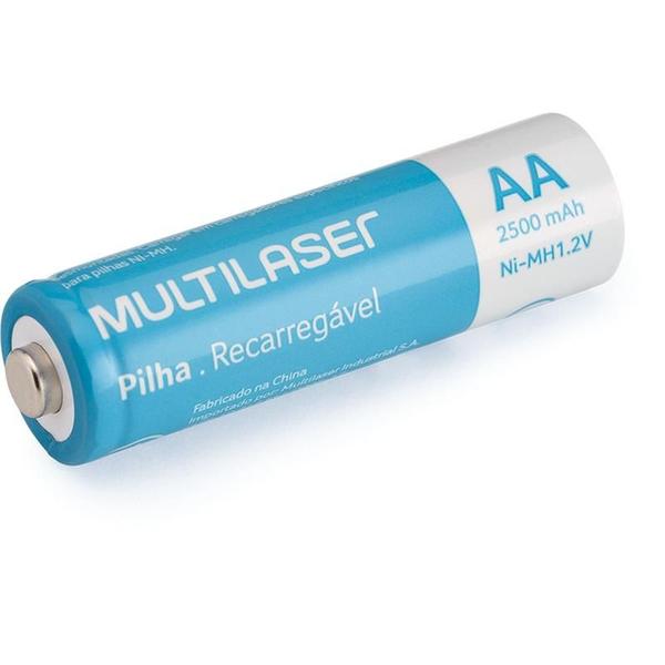 Imagem de Pilha recarregavel pequena aa 2500mah c/04 multilaser