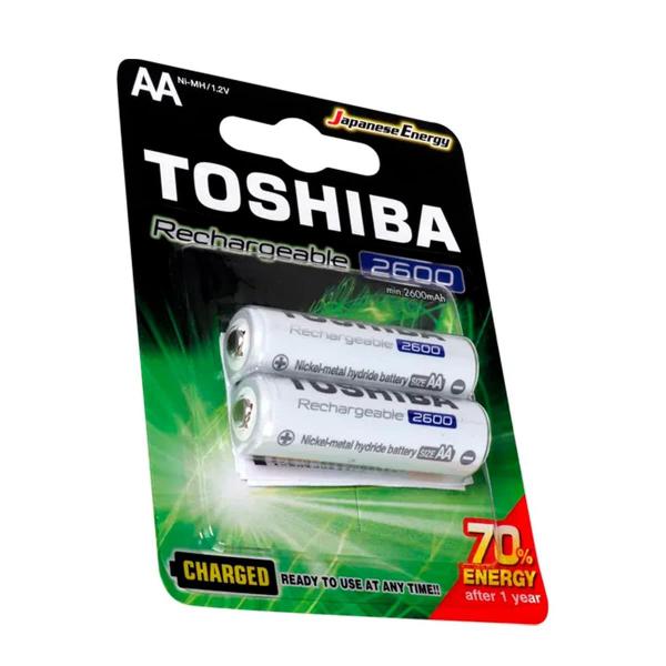 Imagem de Pilha Recarregável Toshiba AA 2600mAH 1,2V 2 unidades - TNH6GAE