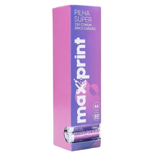 Pilha Super Maxprint Aa Tubo 1,5v Cx C/ 60 Imagem de Pilha Super Maxprint Aa Tubo 1,5v Cx C/ 60